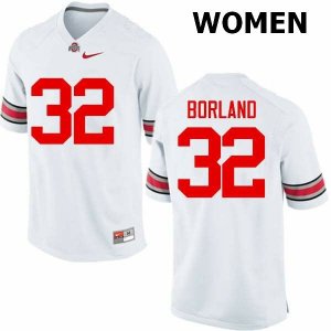 Women's Ohio State Buckeyes #32 Tuf Borland White Nike NCAA College Football Jersey Outlet SSO3344EG